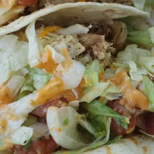Pulled chicken tacos