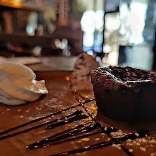 Souffle and ice cream