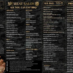 All you can it menu