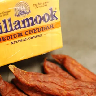 a box of tillamook medium cheddar