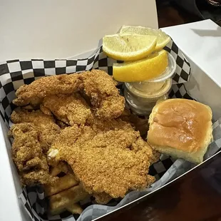 Friday Special Cod fish fry with all the fixings.