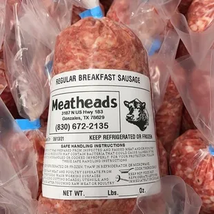 a package of meat in plastic bags