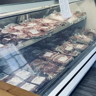 Meat case is stocked full daily! We also have a few box deals in the freezer also!