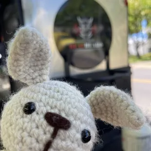 a closeup of a stuffed animal