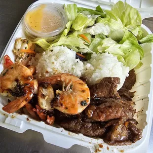 Shrimp and Steak plate... delicious!
