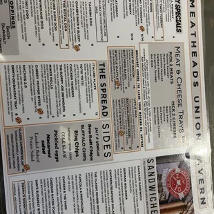 The menu