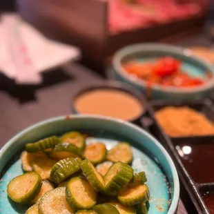 a bowl of vegetables on a table