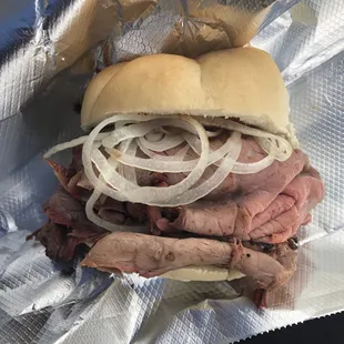 a sandwich with onions