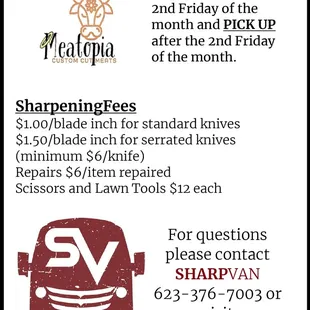 Don&apos;t miss your chance to get all your blades sharpened to a butcher&apos;s standards!