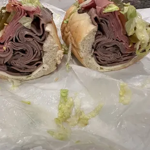 It's a big sandwich with all the meats!