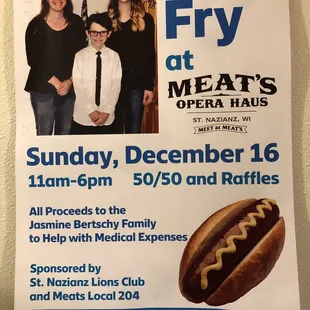 a poster for brat fry