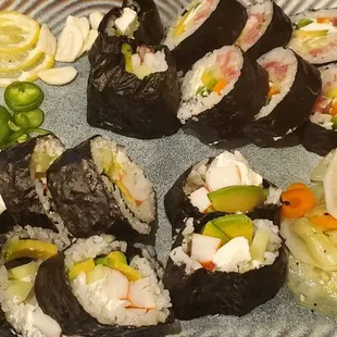 Sushi night with Ahi Tuna rolls