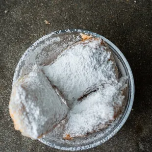 a powdered pastry in a bowl