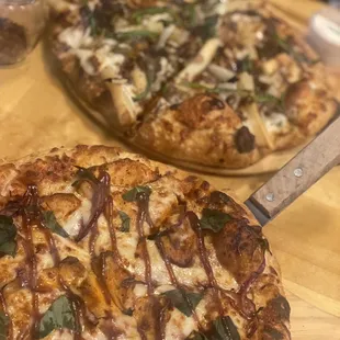 .BBQ Chicken pizza and steak and fries pizza both awesome!