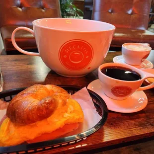 Croissant Combo (Eggs, Ham, Cheese) - Coffee