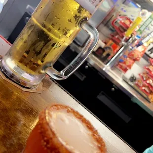 The bartender made me a sample michelada