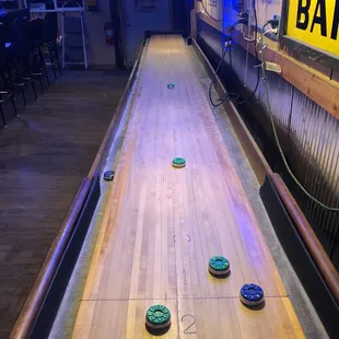 Stopped in here and the shuffleboard competition is serious