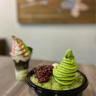 Matcha Shaved Ice with no condensed milk