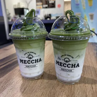 Asked for matcha latte with matcha soft serve