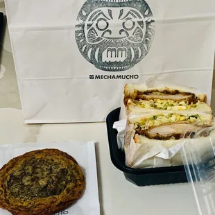 Chicken sando &amp; miso cookie