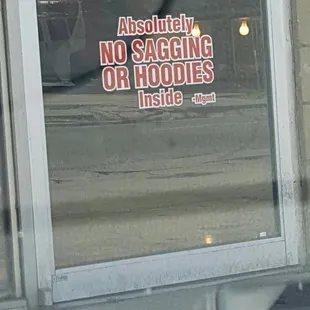 Love the sign. Pull up your pants.