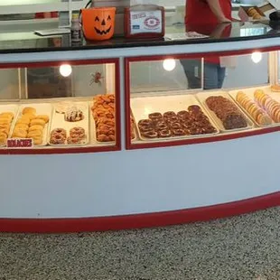 a display of donuts