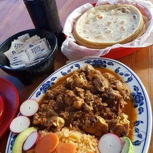 a plate of food on a table