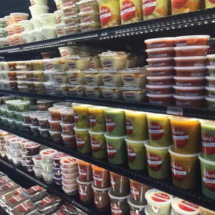 a variety of yogurts