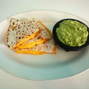 Cheese Quesadilla and Guacamole are the perfect pair.