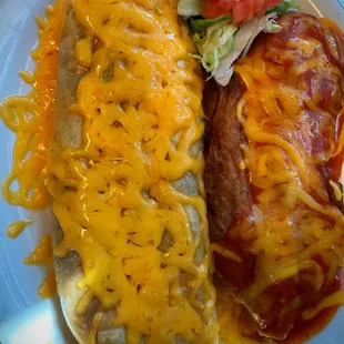 Chimichanga and Chile Relleno enchilada style.