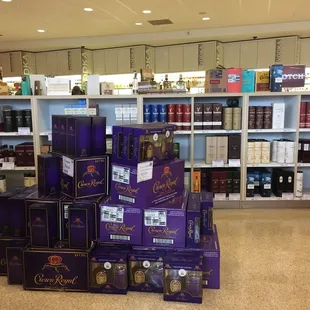 a large stack of wine bottles