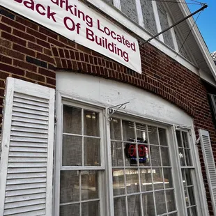 the front of the building