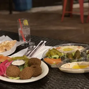 H4. Falafel Platter, M6. Vegan Platter