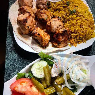 Chicken with rice &quot;plate&quot; that includes a salad
