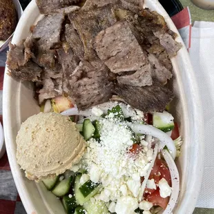 Beef &amp; Lamb Gyro Bowl w Hummus