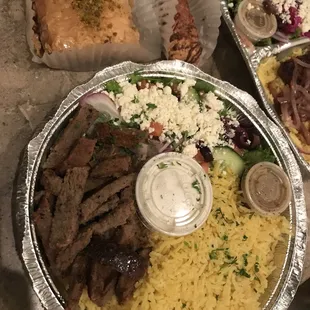 Gyro Plate and Assorted Baklava