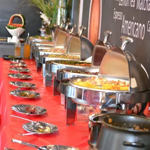 Veggie combo buffet, seasonal dish, at Meda Coffee &amp; Kitchen.