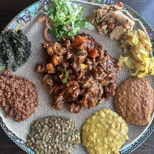 Awaze tibs and veggie combo