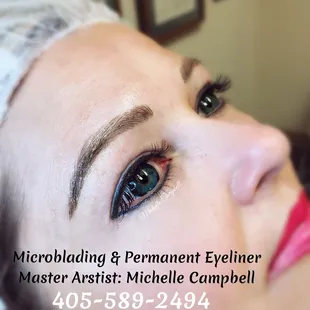 Microblading &amp; Permanent Eyeliner by Master Artist: Michelle Campbell $ 1050.00 combo+ 1 free Touch Up.