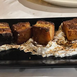 Crispy pork on fluff