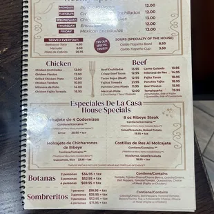 menu