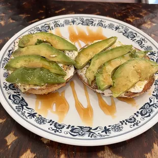  a plate of avocado toast