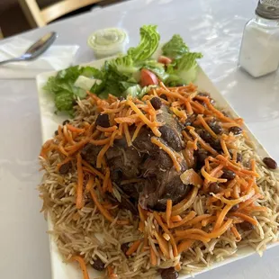 a plate of food on a table