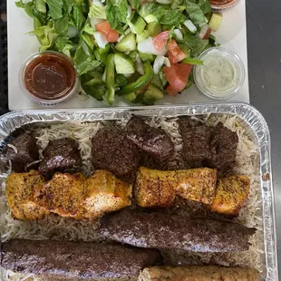 two trays of food
