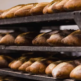 a rack of breads