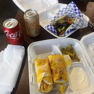 We got the Gyro and Spicy Chicken Shawarma.