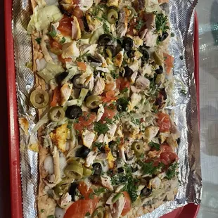 Mediterranean lavosh with chicken