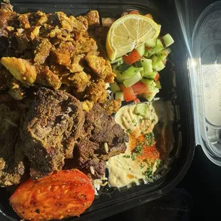 MIX plate with chicken shawarma and sirloin beef