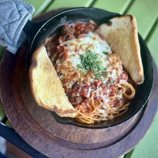 Cast Iron Baked Spaghetti