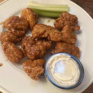 10 piece boneless wings with Honey garlic sauce